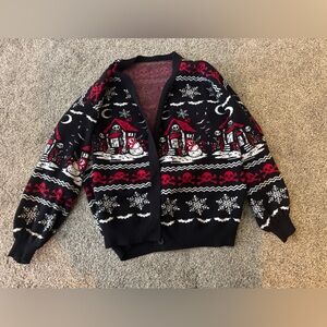 ROMWE Black and Red Halloween Christmas Sweater